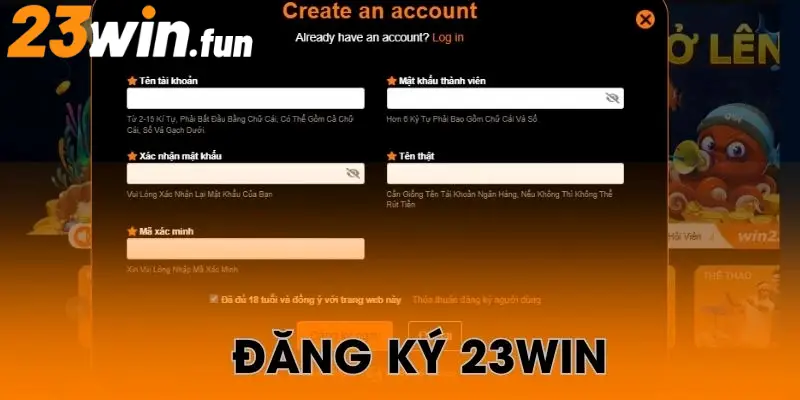 Hướng dẫn đăng ký 23Win, mở tài khoản nhanh chóng thuận lợi